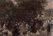 Adolph von Menzel Afternoon in the Tuileries Garden china oil painting reproduction